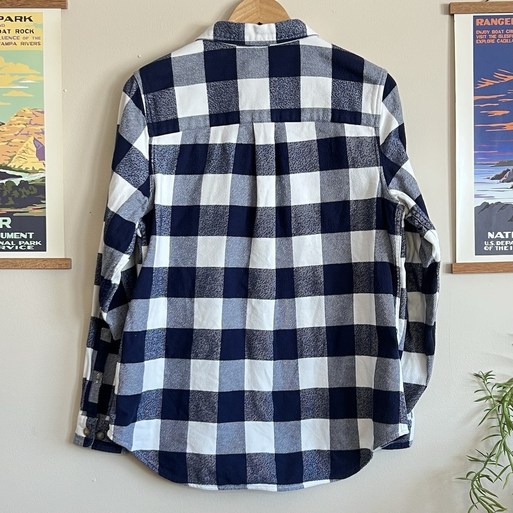 Womens L.L. Bean 100% Organic Cotton Soft Brushed Flannel Size Plaid Medium EUC - Picture 2 of 7